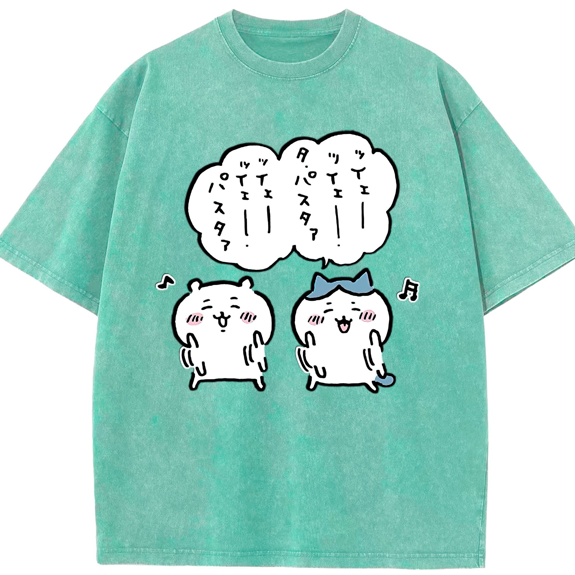 （画像用） ちいかわ ハチワレ Chii-kawa hachiware 綿100% ヴィンテージ風 半袖Tシャツ（フロントプリント）